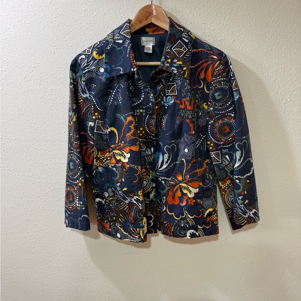 Chico's Multicolor Abstract Jacket - image 2